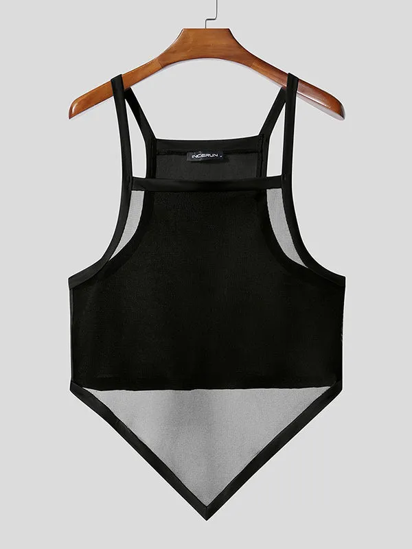 Mens Sheer Mesh Textured Square Neck Tank SKUL11725 sold by Incerunmen product image thumbnail 4