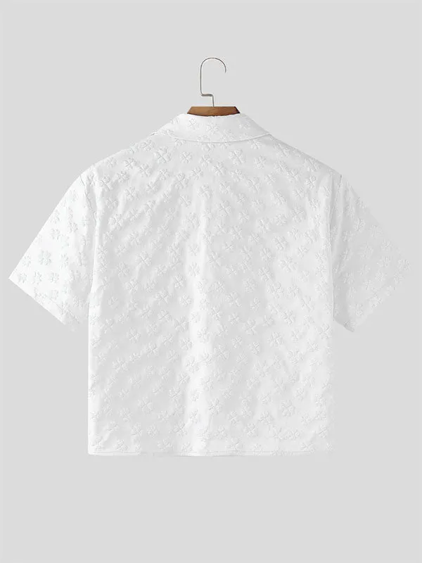 Mens Solid Color Textured Short Sleeve Shirt SKUL17918 sold by Incerunmen product image thumbnail 5