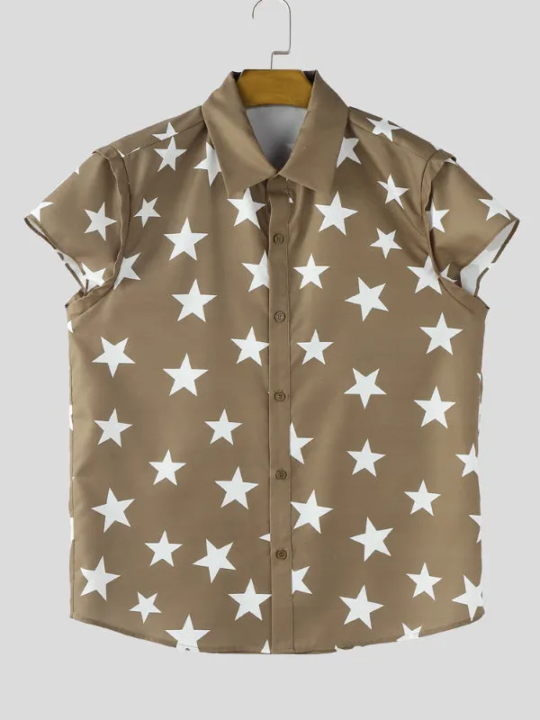 Mens Star Print Casual Short Sleeve Shirt SKUL15376 sold by Incerunmen product image thumbnail 4