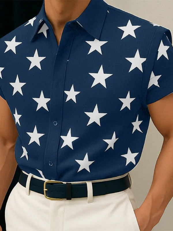 Mens Star Print Casual Short Sleeve Shirt SKUL15376 sold by Incerunmen product image thumbnail 2