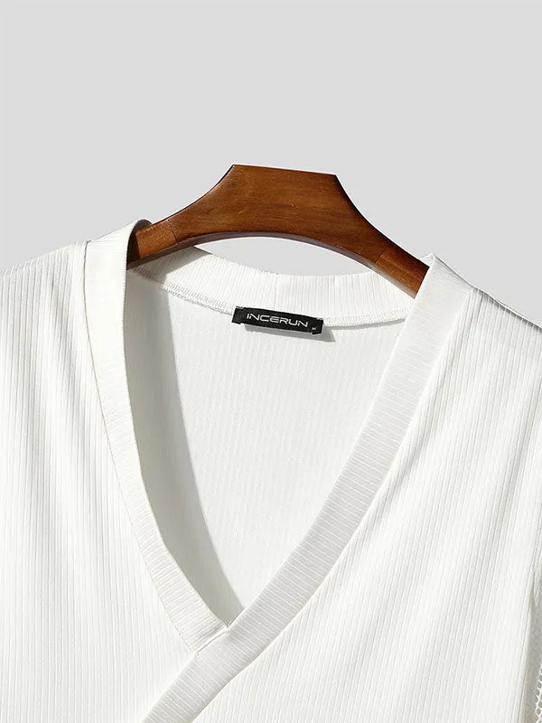 Mens Sheer Mesh Patchwork Short Sleeve T-Shirt SKUL15192 sold by Incerunmen product image thumbnail 5