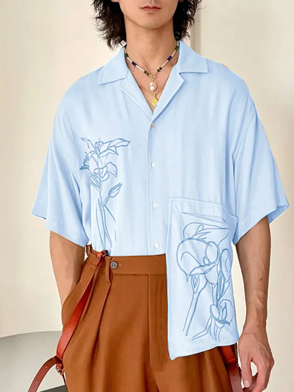 Mens Vacation Style Floral Print Short Sleeve Shirt SKUL06577 sold by Incerunmen product image thumbnail 2