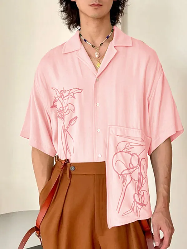 Mens Vacation Style Floral Print Short Sleeve Shirt SKUL06577 sold by Incerunmen product image thumbnail 3