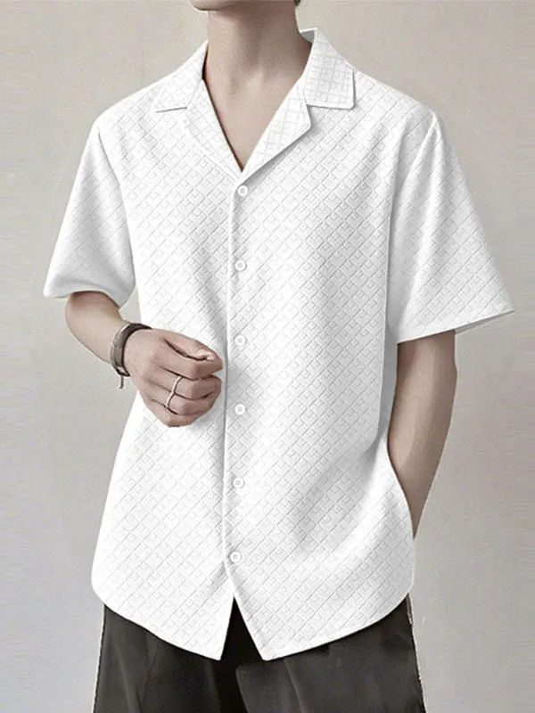 Mens Solid Color Textured Short Sleeve Shirt SKUL17022 sold by Incerunmen product image thumbnail 2