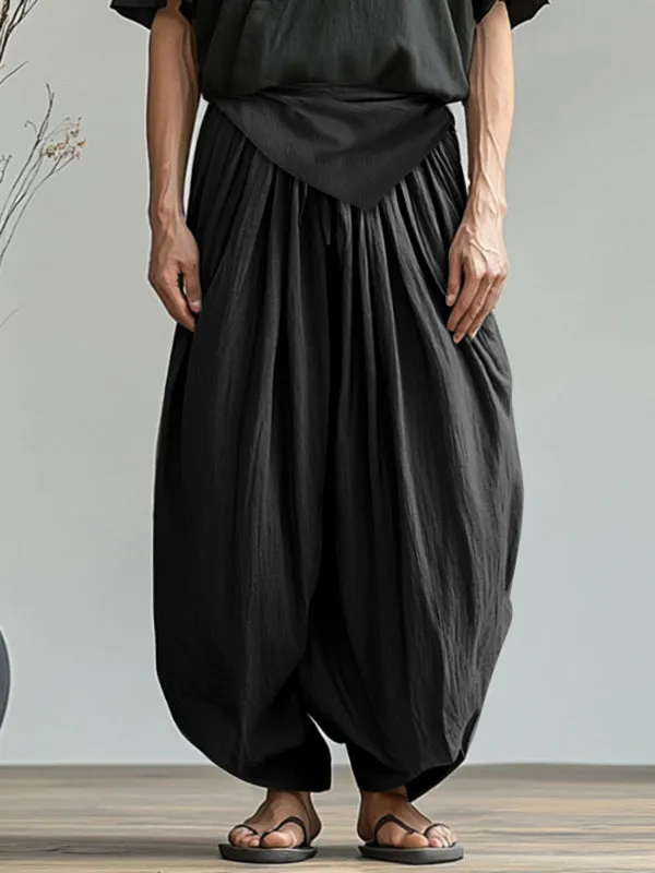 Mens Solid Color Ruched Casual Pant SKUL15368 sold by Incerunmen