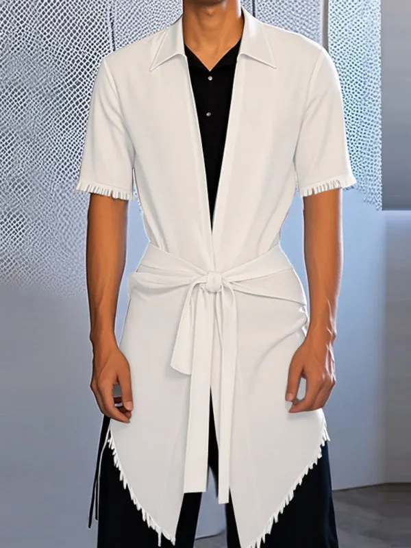 Mens Solid Color Backless Short Sleeve Shirt SKUL15367 sold by Incerunmen product image thumbnail 3