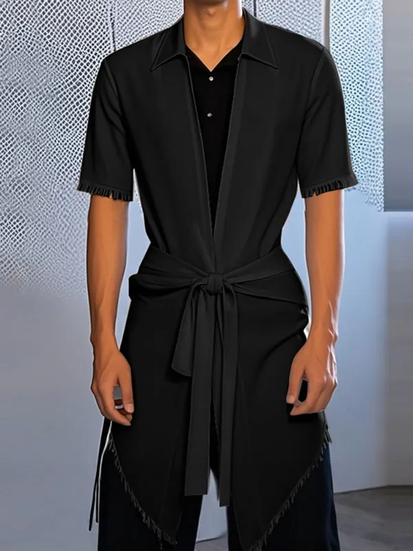 Mens Solid Color Backless Short Sleeve Shirt SKUL15367 sold by Incerunmen