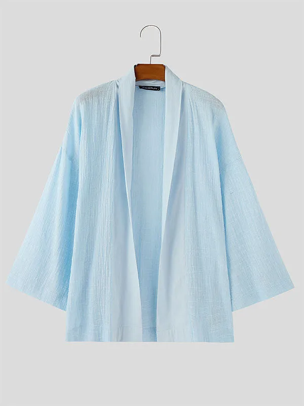 Mens Vacation-Style Textured Long Sleeve Cardigan SKUL11903 sold by Incerunmen product image thumbnail 4