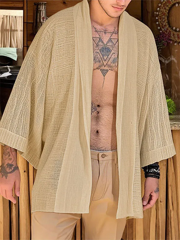 Mens Vacation-Style Textured Long Sleeve Cardigan SKUL11903 sold by Incerunmen product image thumbnail 3