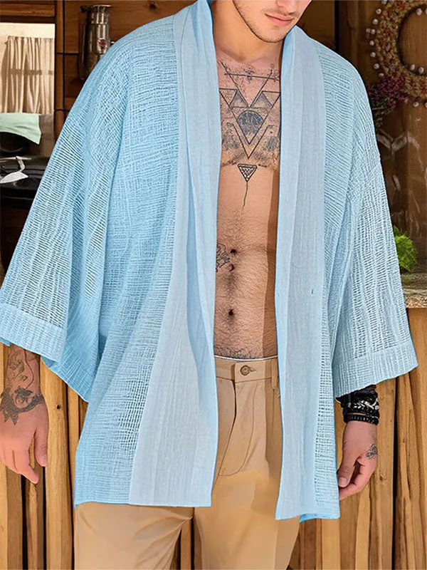 Mens Vacation-Style Textured Long Sleeve Cardigan SKUL11903 sold by Incerunmen product image thumbnail 2