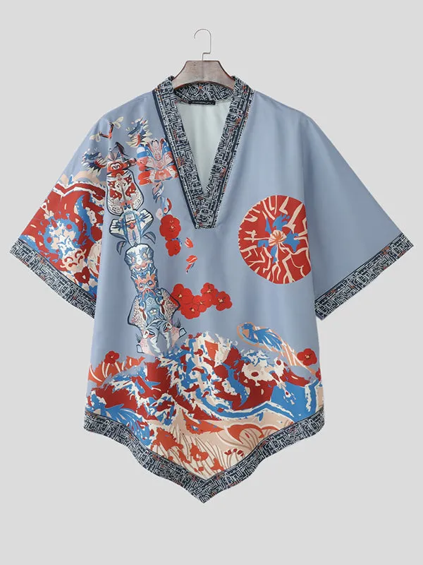 Mens Ethnic Print Short Sleeve T-Shirt SKUL13716 sold by Incerunmen product image thumbnail 4