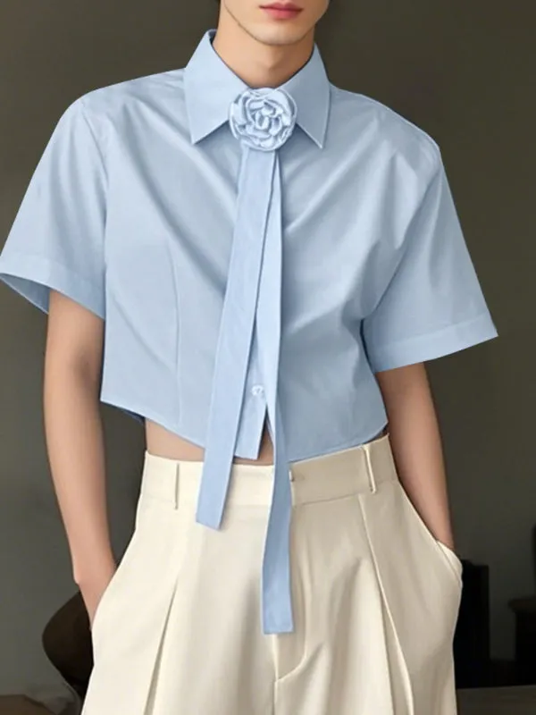 Mens 3D Floral Tie Casual Short Sleeve Shirt SKUL12752 sold by Incerunmen product image thumbnail 3