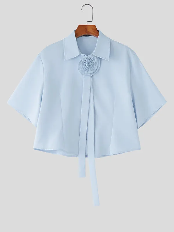 Mens 3D Floral Tie Casual Short Sleeve Shirt SKUL12752 sold by Incerunmen product image thumbnail 4