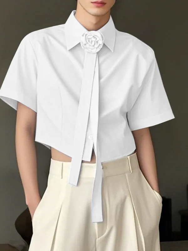 Mens 3D Floral Tie Casual Short Sleeve Shirt SKUL12752 sold by Incerunmen product image thumbnail 2