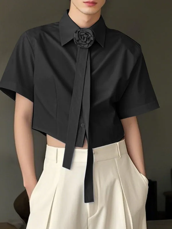 Mens 3D Floral Tie Casual Short Sleeve Shirt SKUL12752 sold by Incerunmen