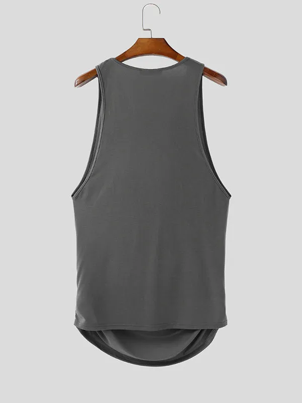 Mens Solid Color Draped Neck Casual Tank SKUL13653 sold by Incerunmen product image thumbnail 5