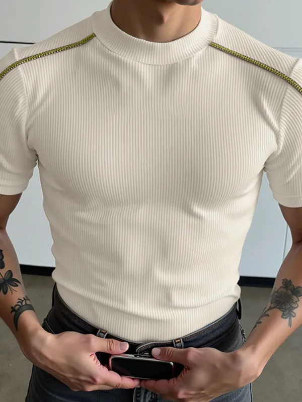 Mens Solid Color Casual Short Sleeve T-Shirt SKUL17000 sold by Incerunmen product image thumbnail 3