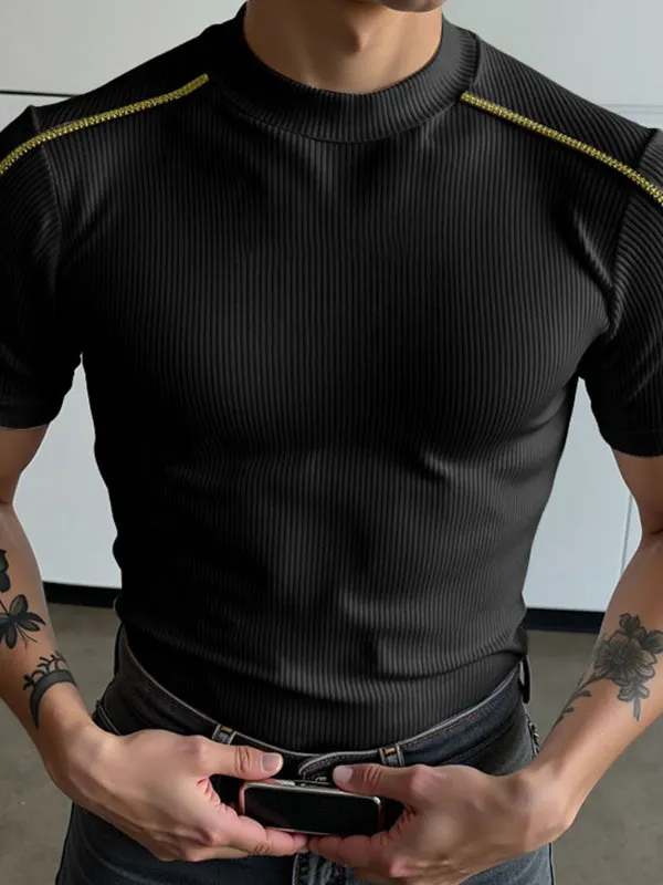 Mens Solid Color Casual Short Sleeve T-Shirt SKUL17000 sold by Incerunmen