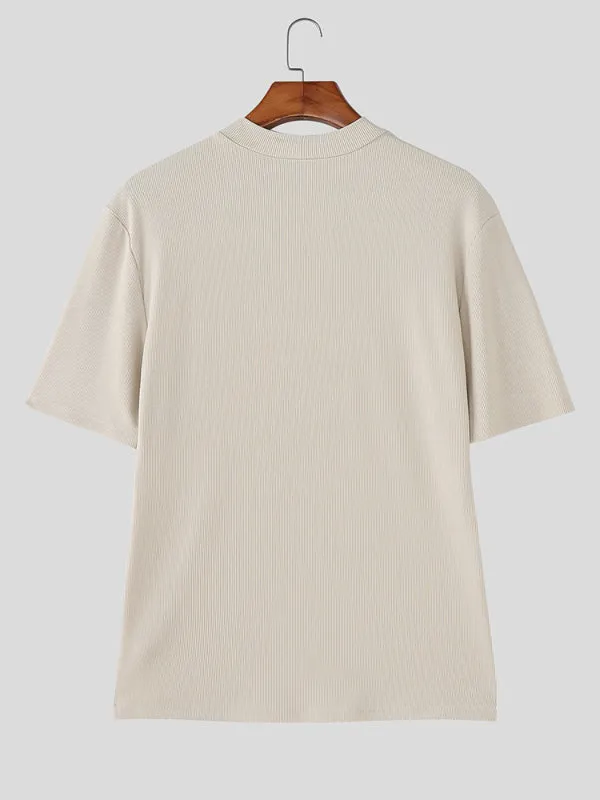 Mens Solid Color Casual Short Sleeve T-Shirt SKUL17000 sold by Incerunmen product image thumbnail 5