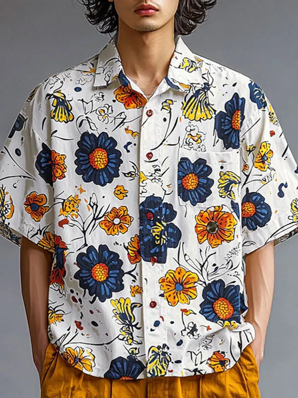 Mens Colorful Floral Print Short Sleeve Shirt SKUL17004 sold by Incerunmen product image thumbnail 2
