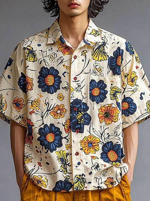 Mens Colorful Floral Print Short Sleeve Shirt SKUL17004 sold by Incerunmen product image thumbnail 3