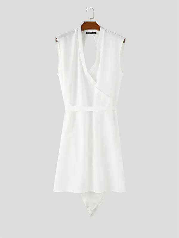 Mens Solid Color Backless Short-Sleeve Shirt SKUL15202 sold by Incerunmen product image thumbnail 5