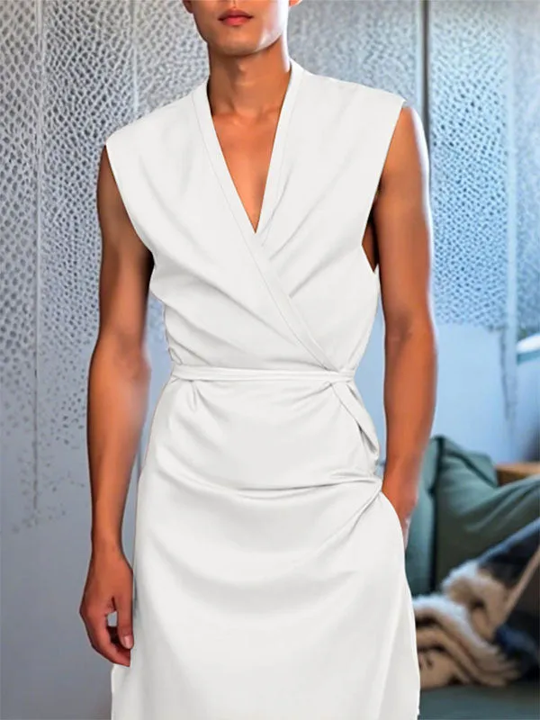 Mens Solid Color Backless Short-Sleeve Shirt SKUL15202 sold by Incerunmen product image thumbnail 3