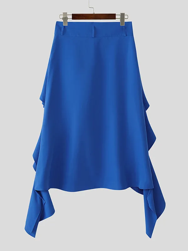 Mens Solid Color Ruched Ruffle Short SKUL09553 sold by Incerunmen product image thumbnail 5