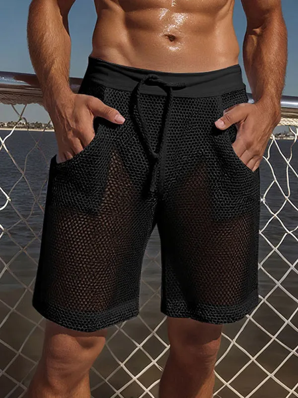 Mens Sheer Mesh Hollow Casual Short SKUL12941 sold by Incerunmen