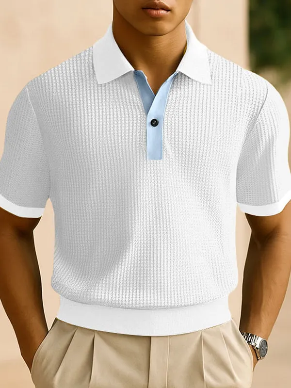 Mens Solid Color Textured Short-Sleeve Shirt SKUL17394 sold by Incerunmen product image thumbnail 2