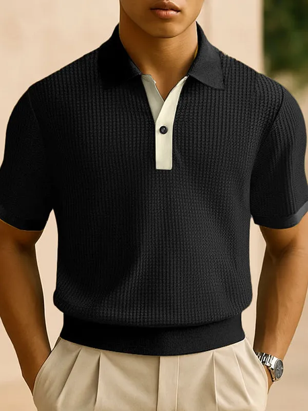 Mens Solid Color Textured Short-Sleeve Shirt SKUL17394 sold by Incerunmen