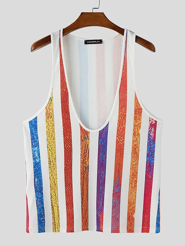 Mens Colorful Striped Casual Tank SKUL15157 sold by Incerunmen product image thumbnail 2