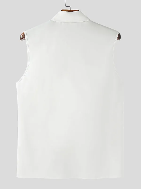 Mens Sheer Lace Panel Sleeveless Shirt SKUL17002 sold by Incerunmen product image thumbnail 4