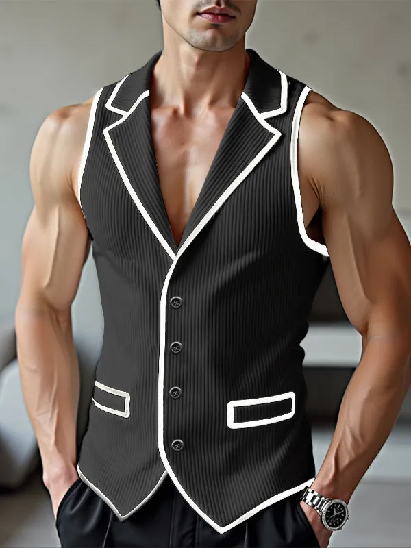 Mens Colorblock Textured Sleeveless Waistcoat SKUL16997 sold by Incerunmen