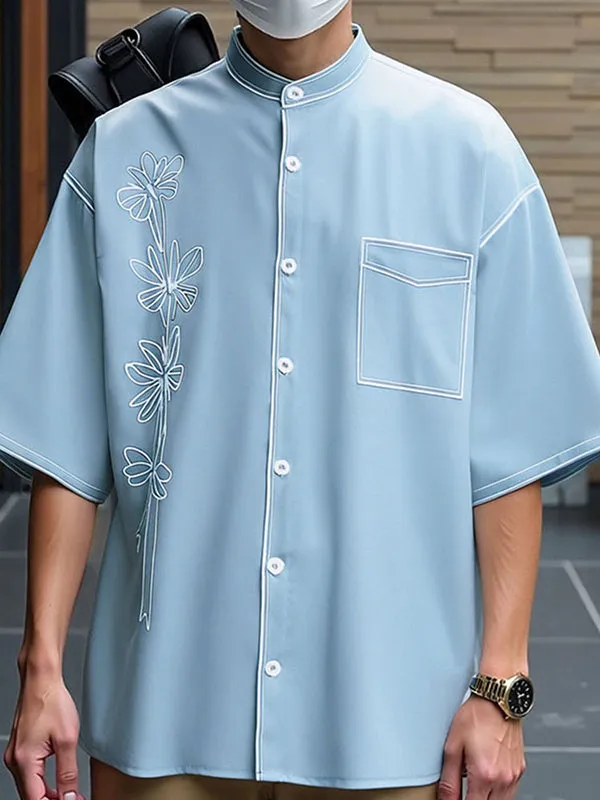 Mens Floral Print Casual Short Sleeve Shirt SKUL07592 sold by Incerunmen product image thumbnail 3