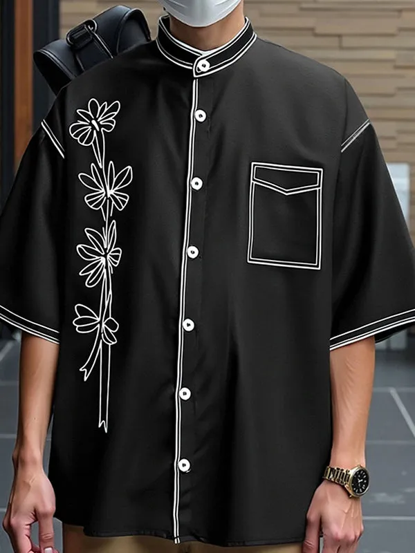 Mens Floral Print Casual Short Sleeve Shirt SKUL07592 sold by Incerunmen