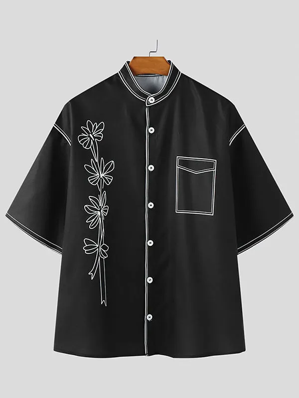 Mens Floral Print Casual Short Sleeve Shirt SKUL07592 sold by Incerunmen product image thumbnail 4