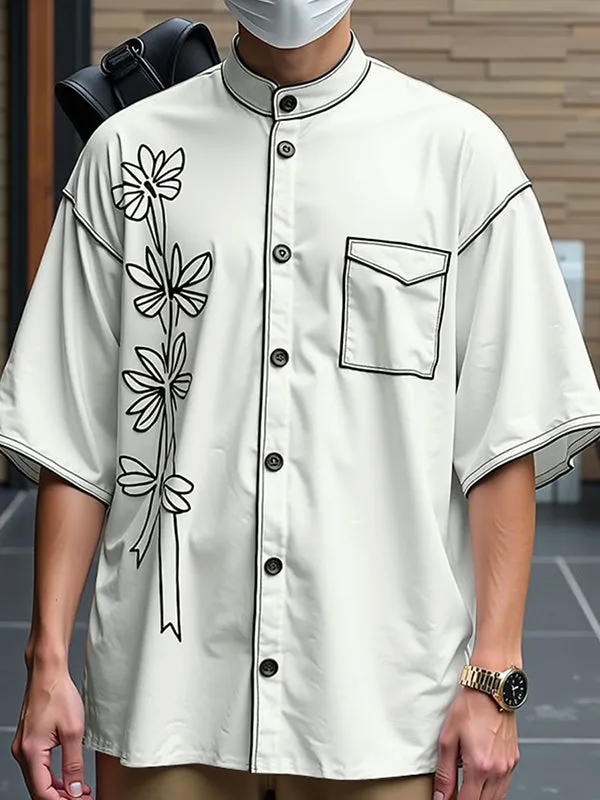 Mens Floral Print Casual Short Sleeve Shirt SKUL07592 sold by Incerunmen product image thumbnail 2