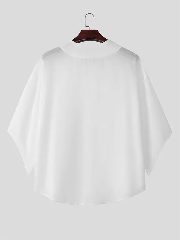 Mens Sheer Mesh 3/4 Length Sleeve T-Shirt SKUL11813 sold by Incerunmen product image thumbnail 5