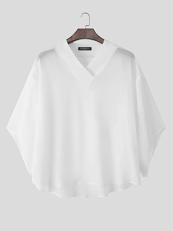 Mens Sheer Mesh 3/4 Length Sleeve T-Shirt SKUL11813 sold by Incerunmen product image thumbnail 4