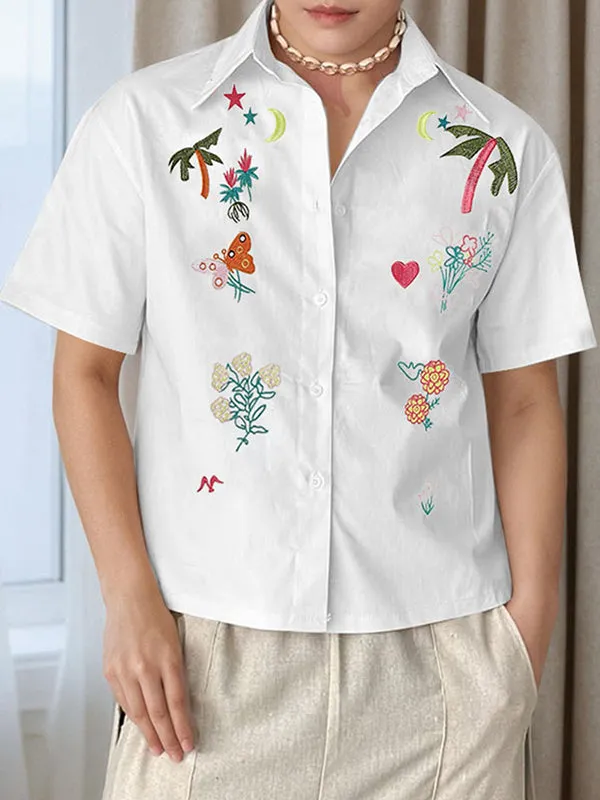 Mens Fun Embroidered Short Sleeve Shirt SKUL12830 sold by Incerunmen product image thumbnail 2