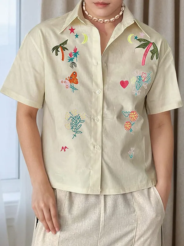 Mens Fun Embroidered Short Sleeve Shirt SKUL12830 sold by Incerunmen product image thumbnail 3