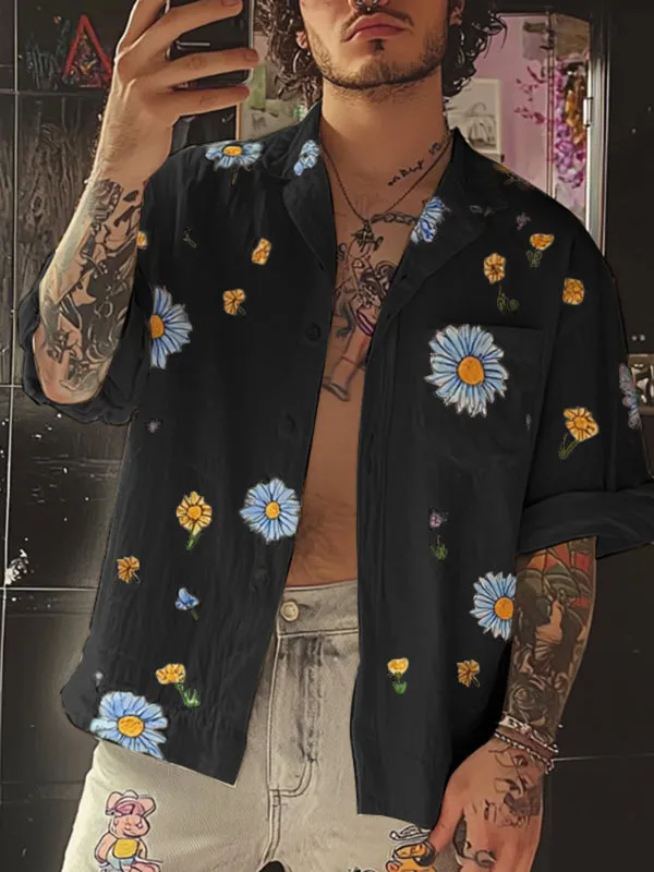 Mens Floral Print Casual Short Sleeve Shirt SKUL13915 sold by Incerunmen