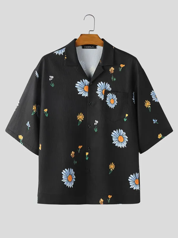 Mens Floral Print Casual Short Sleeve Shirt SKUL13915 sold by Incerunmen product image thumbnail 3