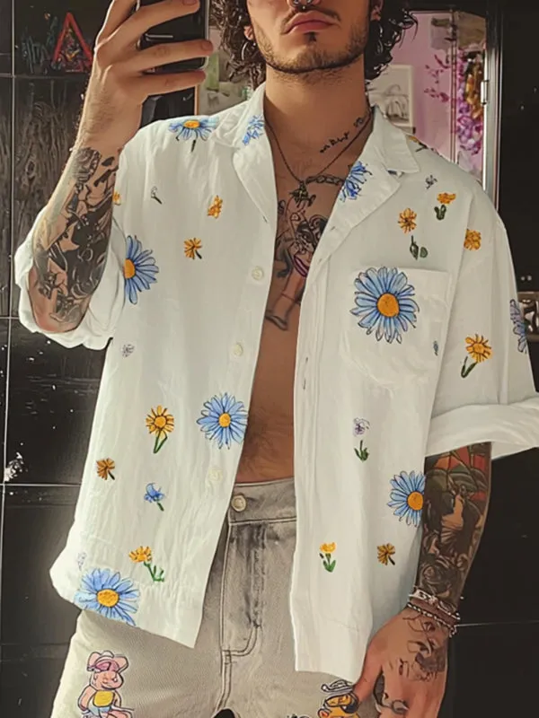 Mens Floral Print Casual Short Sleeve Shirt SKUL13915 sold by Incerunmen product image thumbnail 2