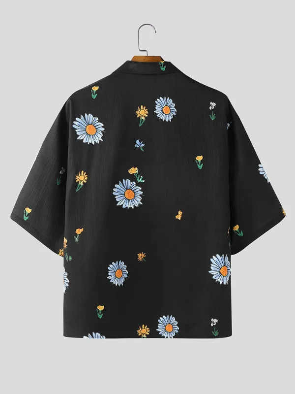 Mens Floral Print Casual Short Sleeve Shirt SKUL13915 sold by Incerunmen product image thumbnail 4