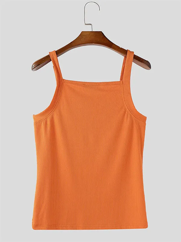 Mens Solid Color Textured Square Neck Tank SKUL11814 sold by Incerunmen product image thumbnail 5