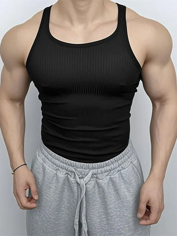 Mens Solid Color Textured Square Neck Tank SKUL11814 sold by Incerunmen
