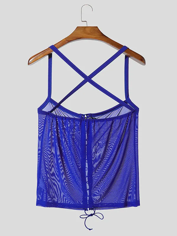 Mens Sheer Mesh Hollow Out Tank SKUL11899 sold by Incerunmen product image thumbnail 5