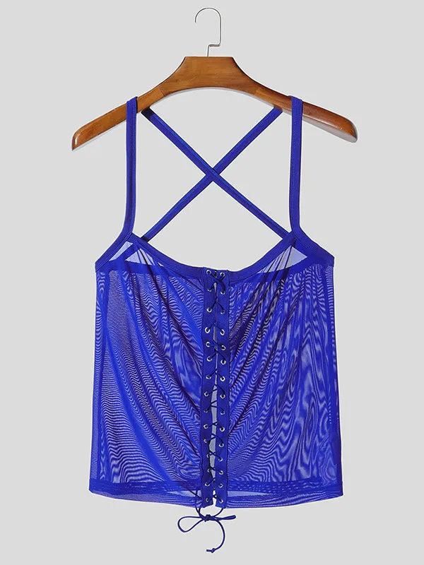 Mens Sheer Mesh Hollow Out Tank SKUL11899 sold by Incerunmen product image thumbnail 4